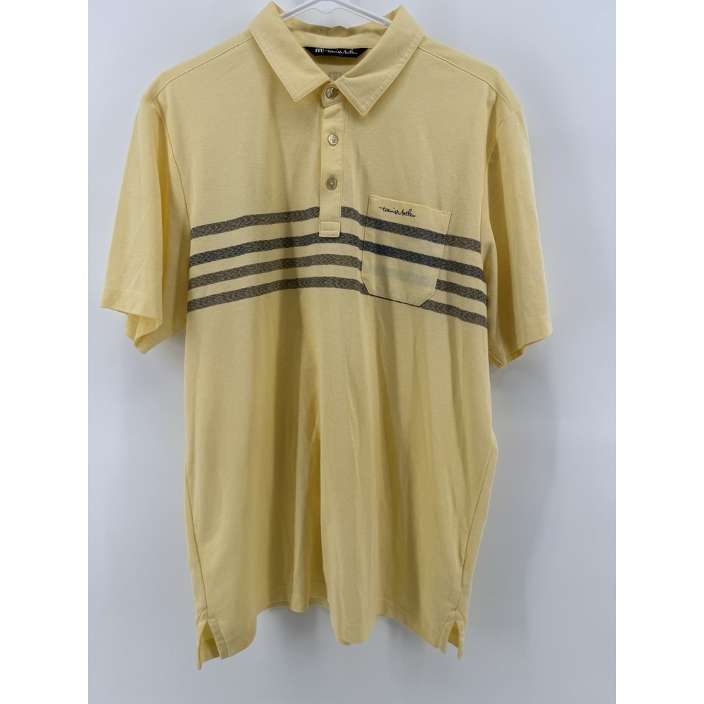 Travis Mathew Yellow and Gray Polo Shirt Men's Large